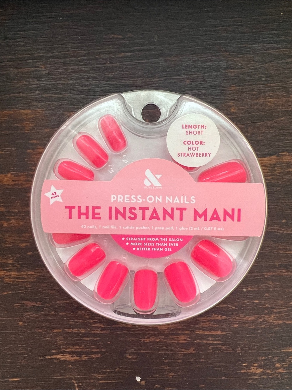 Olive and June Press-On Nails The Instant Mani - Hot Strawberry Pink